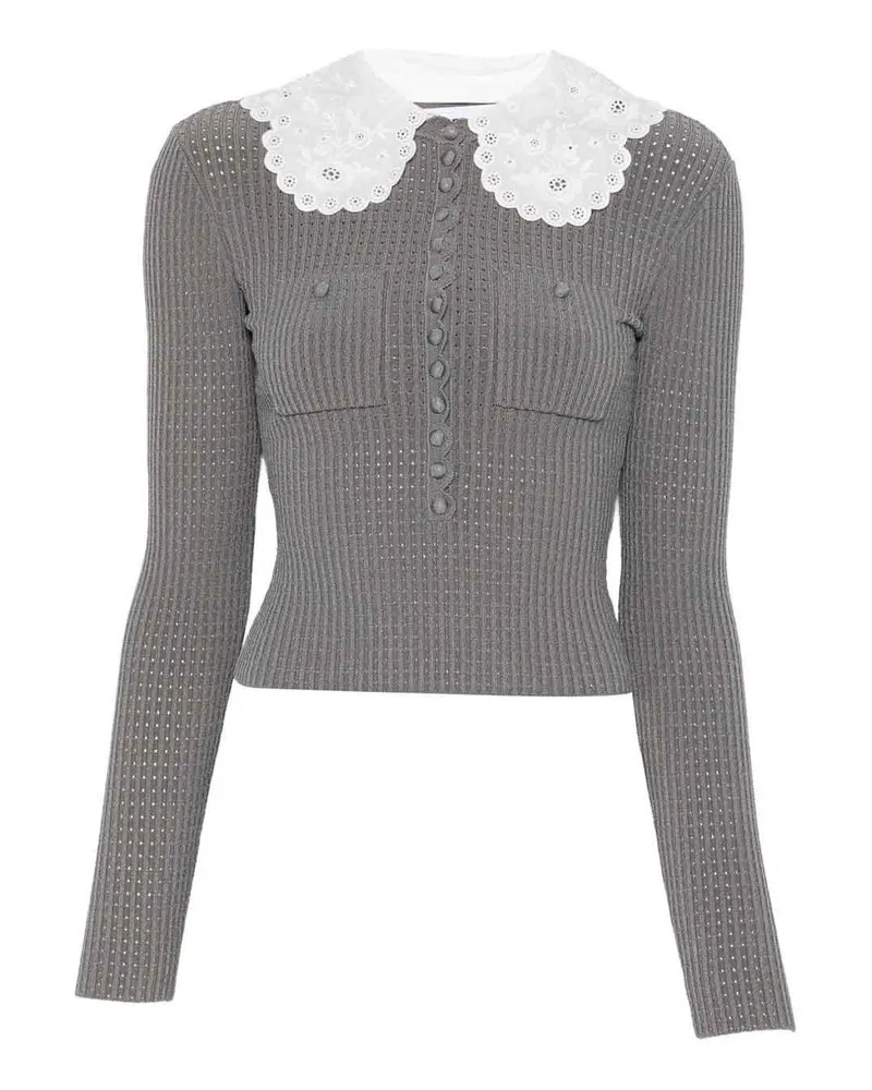 Self-Portrait Rundhalspullover - Grau Grau