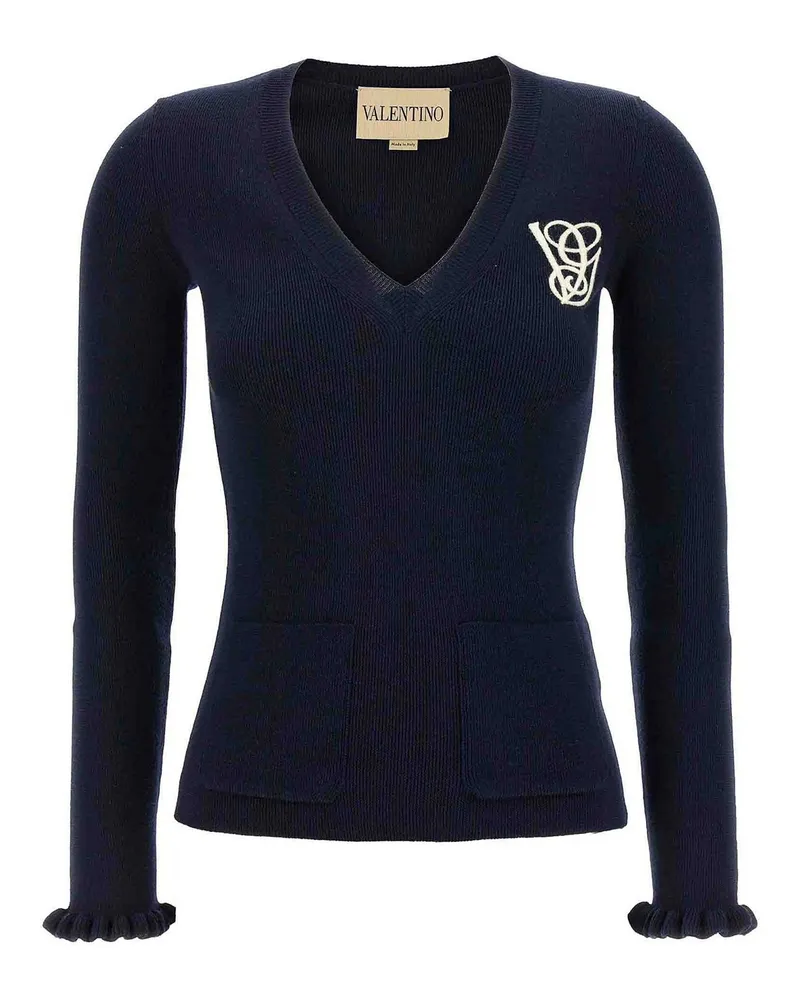 Valentino Garavani Rundhalspullover - Blau Blau