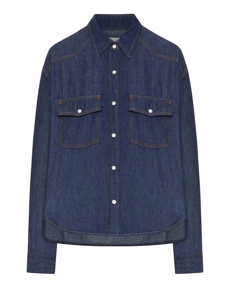 KHAITE Top - Blau Blau