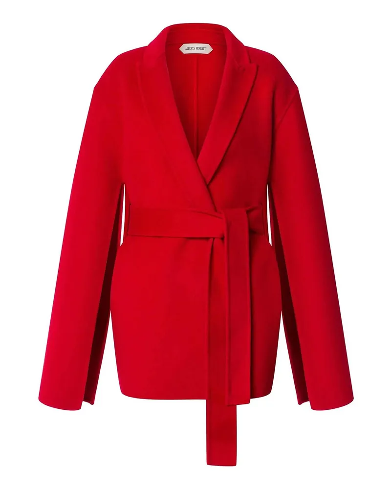 Alberta Ferretti Langer Mantel - Rot Rot