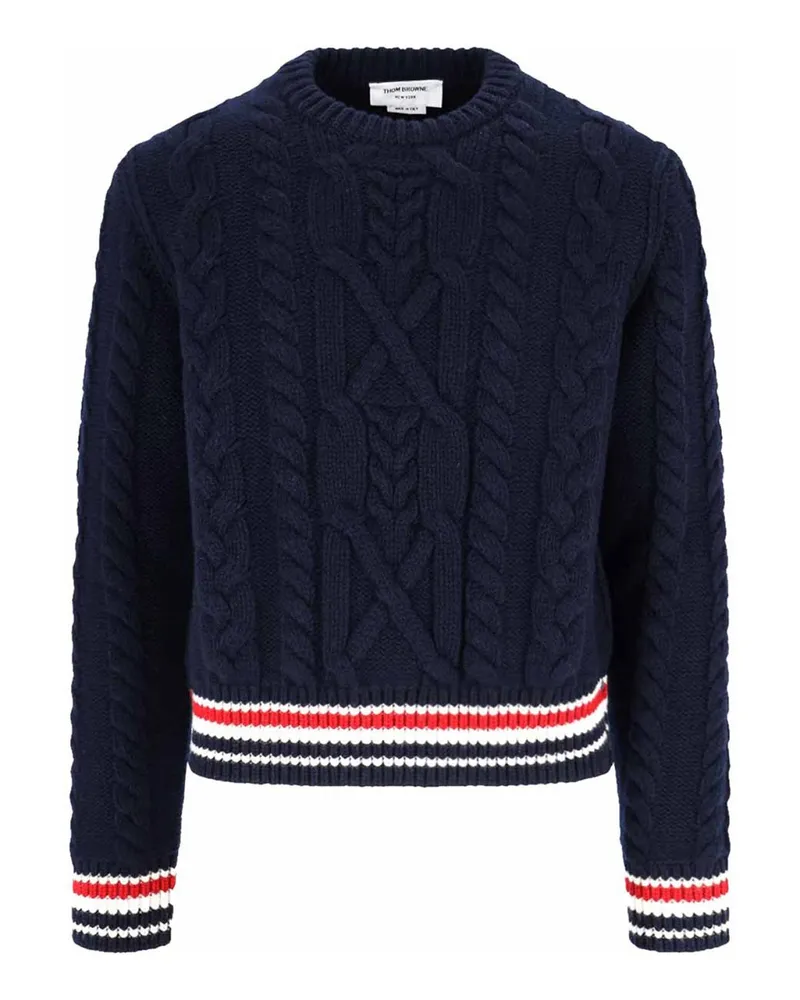 Thom Browne Rundhalspullover - Blau Blau