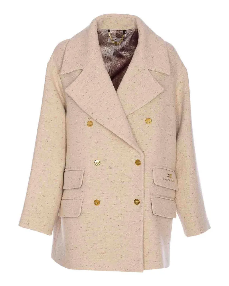 Elisabetta Franchi Kurzer Mantel - Beige Beige
