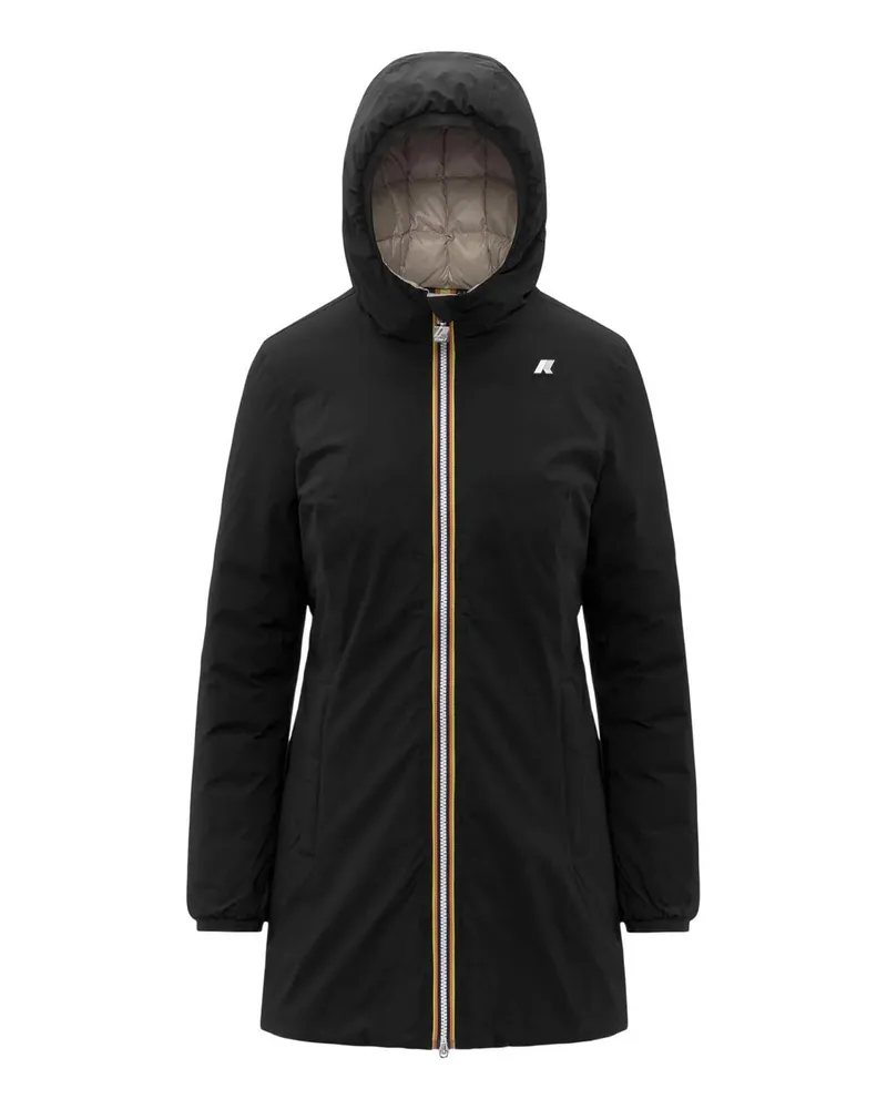 K-Way Knielanger Mantel - Schwarz Schwarz