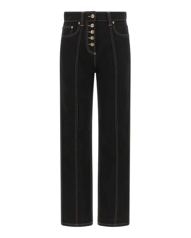 Versace Straight Leg Jeans - Schwarz Schwarz