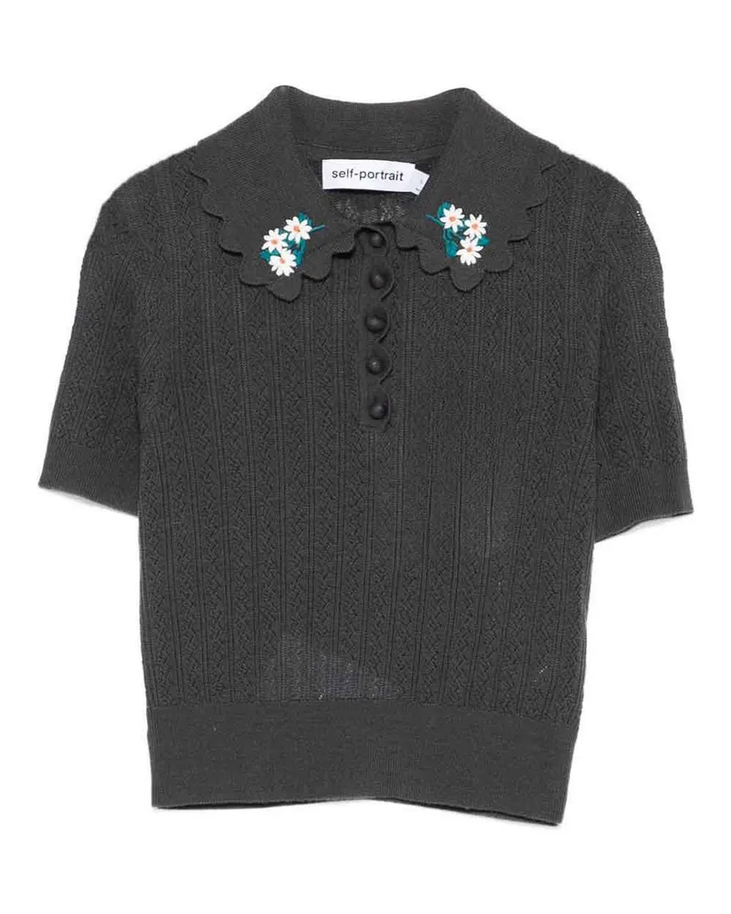 Self-Portrait Poloshirt - Grau Grau