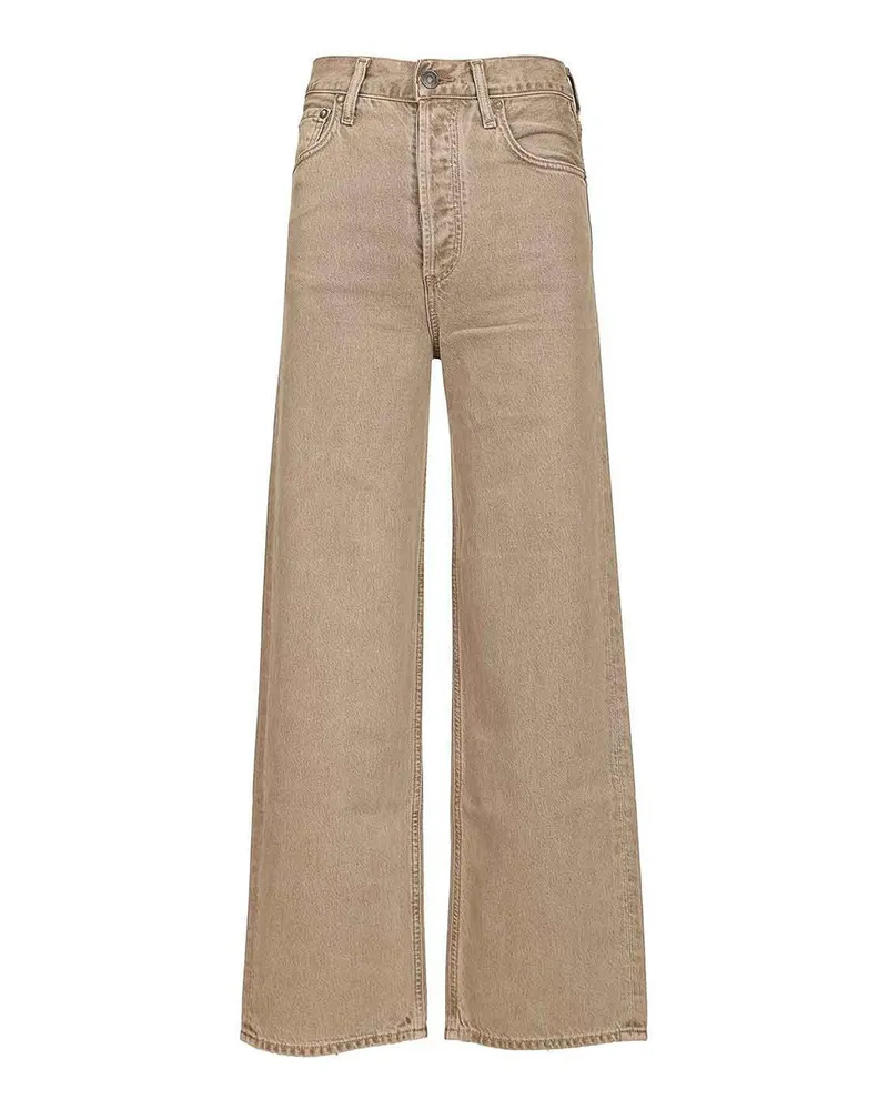 AGOLDE Straight Leg Jeans - Beige Beige