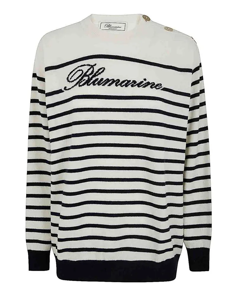 Blumarine Rundhalspullover - Weiß Weiß