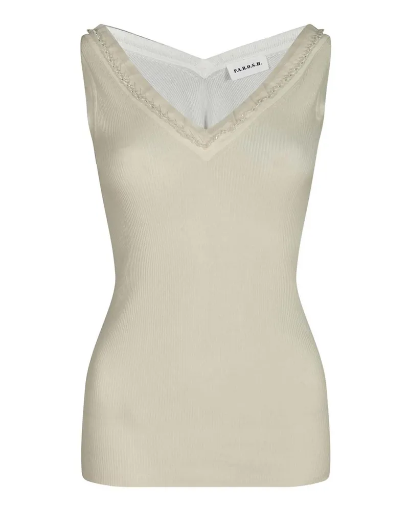 P.A.R.O.S.H. P. A.R. O H. Rundhalspullover - Creme Creme