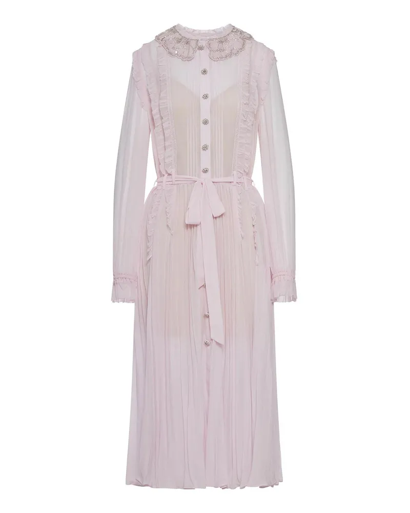 Self-Portrait Knielanges Kleid - Rosa Rosa