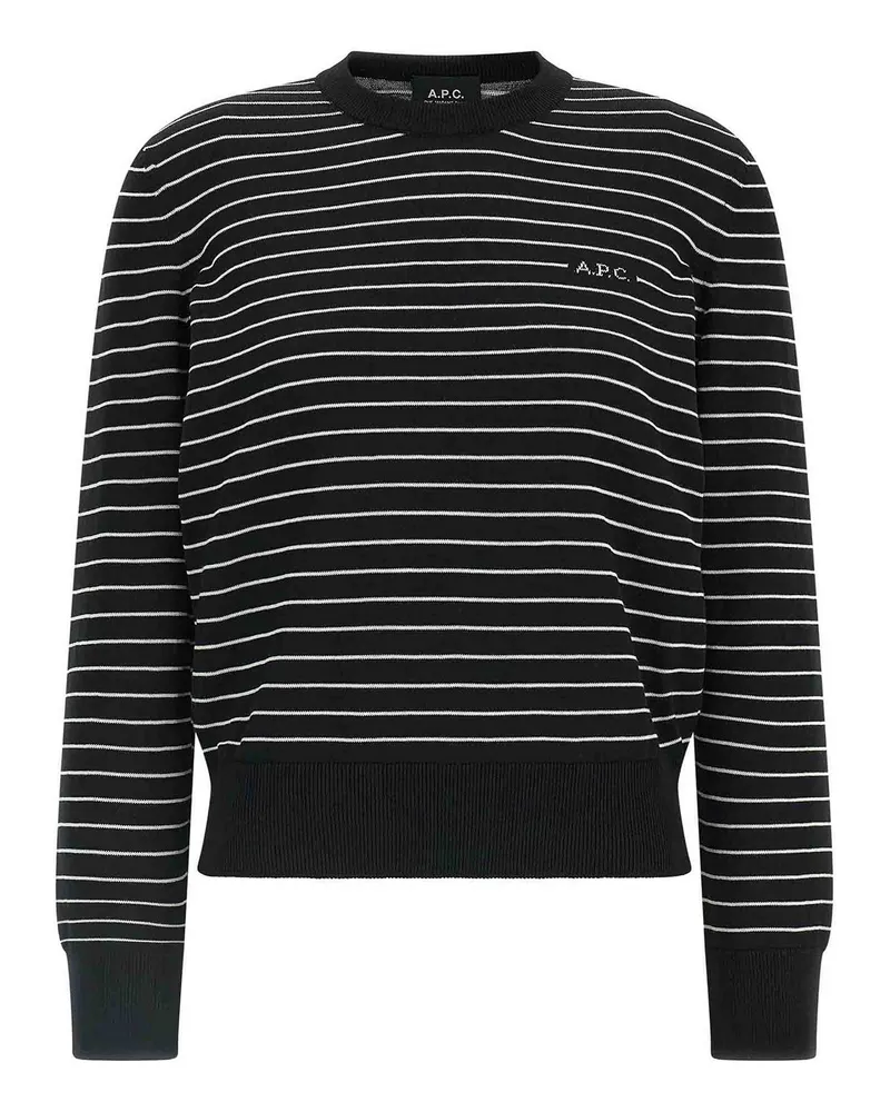 A.P.C. A. P.C. Rundhalspullover - Weiß Schwarz