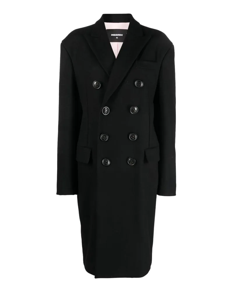 Dsquared2 Langer Mantel - Schwarz Schwarz