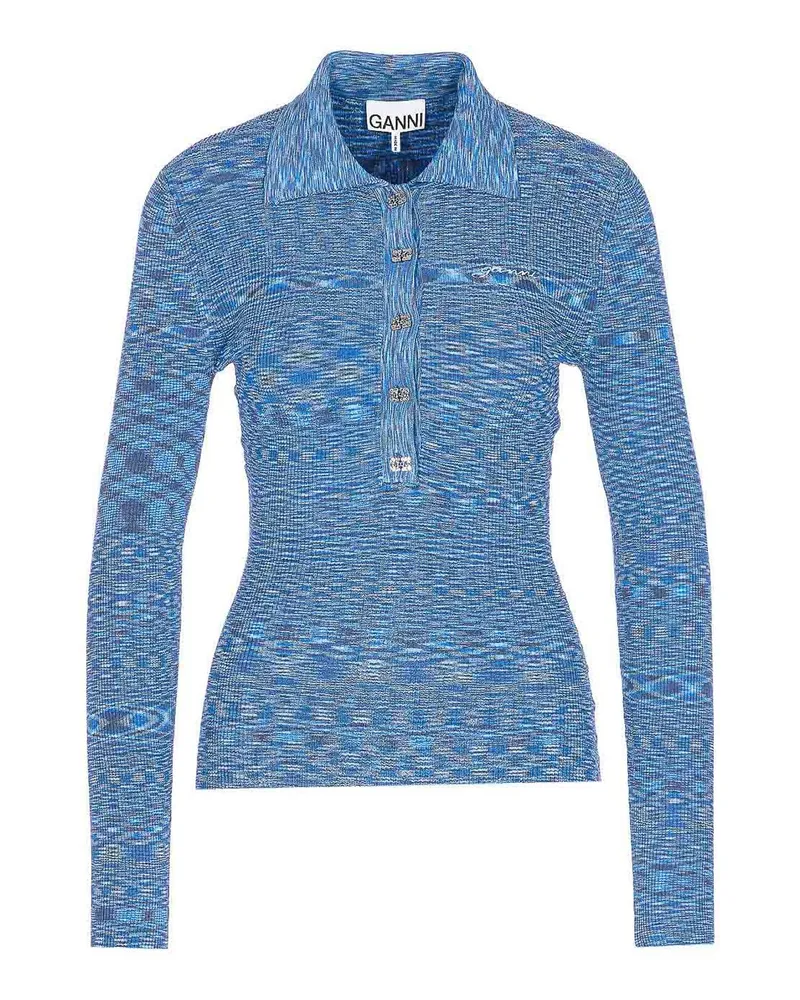 Ganni Poloshirt - Blau Blau