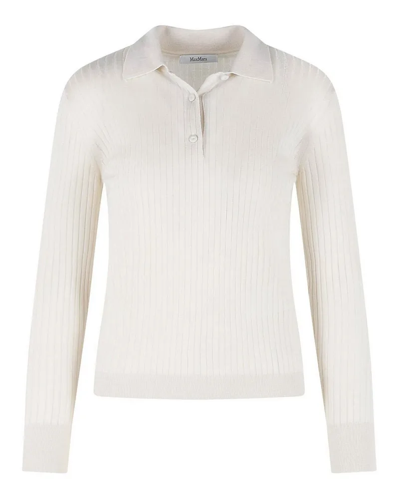 Max Mara Rundhalspullover - Weiß Weiß