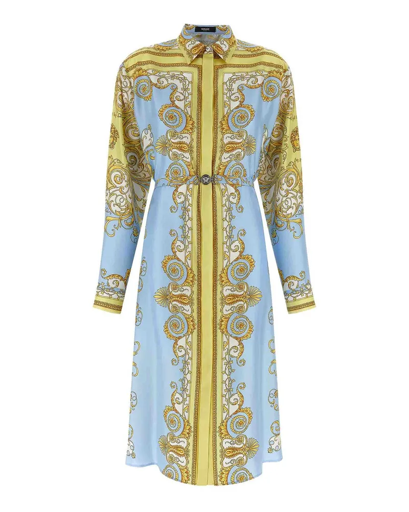 Versace Knielanges Kleid - Hellblau Hellblau