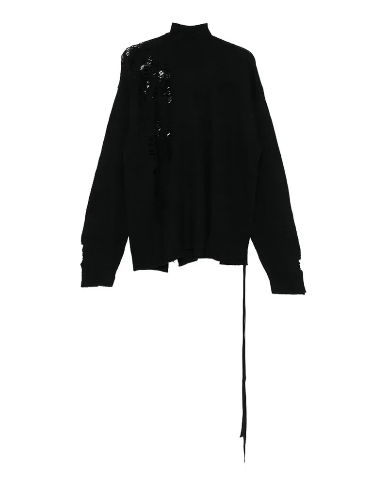 Ann Demeulemeester Rundhalspullover - Schwarz Schwarz