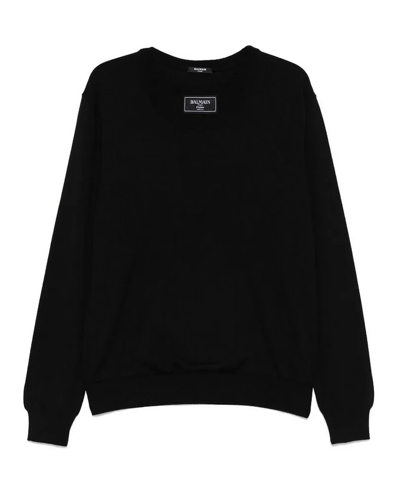 Balmain Rundhalspullover - Schwarz Schwarz