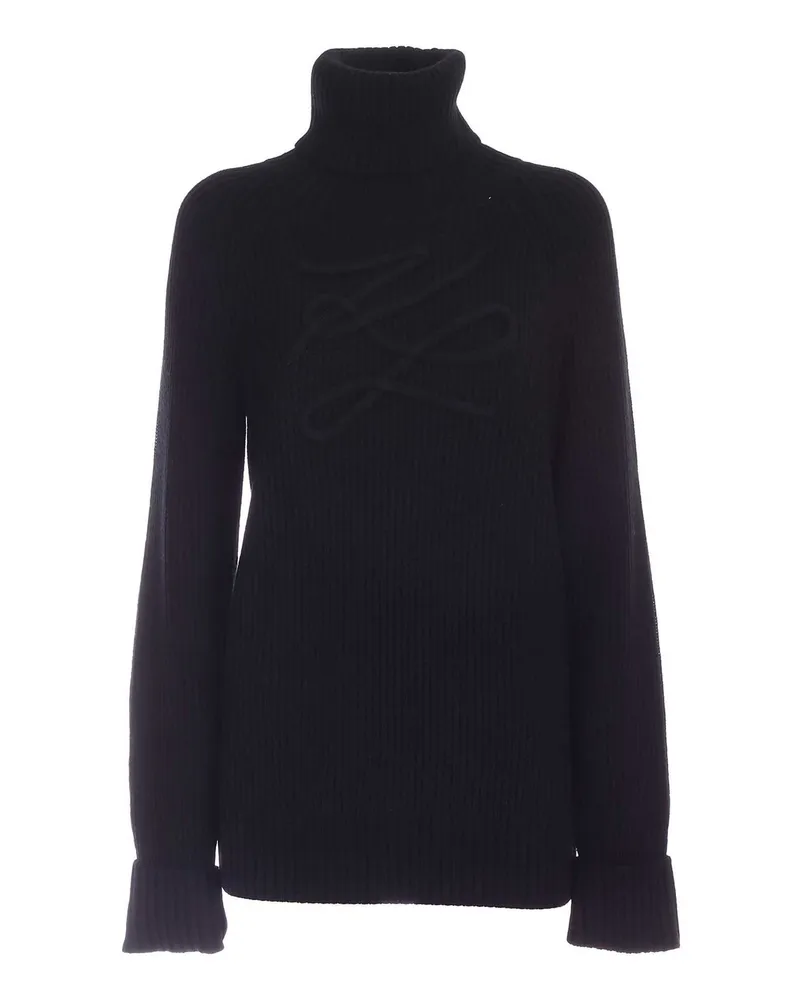 Karl Lagerfeld Rollkragenpullover - Schwarz Schwarz