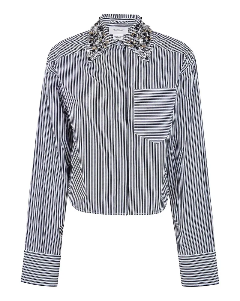 SPORTMAX Rundhalspullover - Weiß Weiß