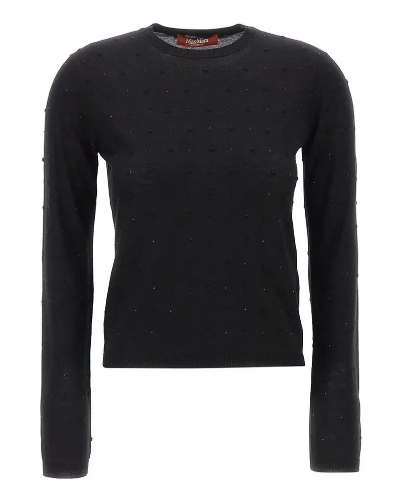 Max Mara Rundhalspullover - Schwarz Schwarz