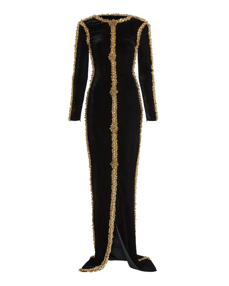 Balmain Knielanges Kleid - Schwarz Schwarz