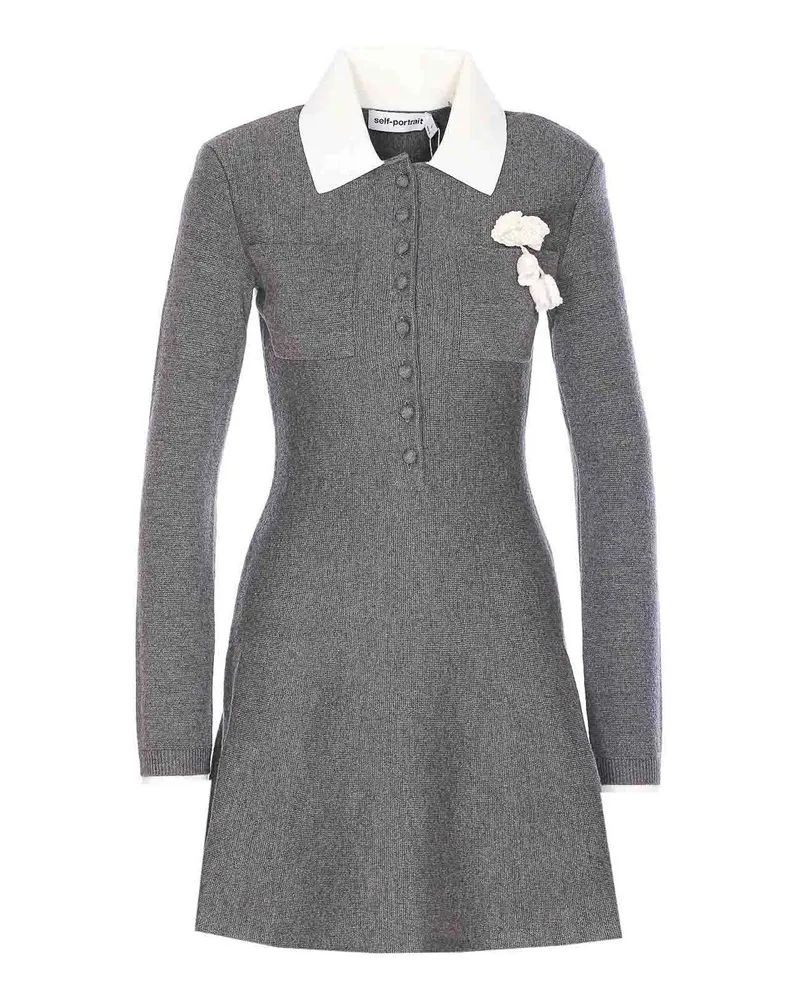 Self-Portrait Kurzes Kleid - Grau Grau