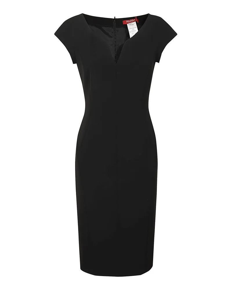 Max Mara Knielanges Kleid - Schwarz Schwarz