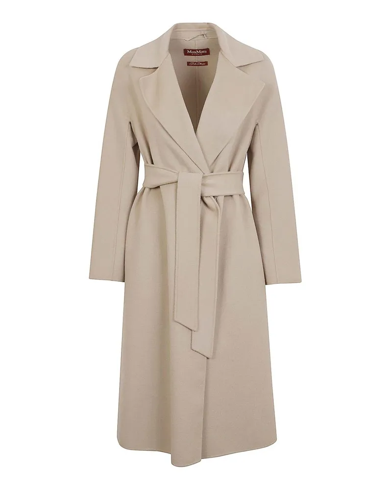 Max Mara Knielanger Mantel - Hellbeige Hellbeige