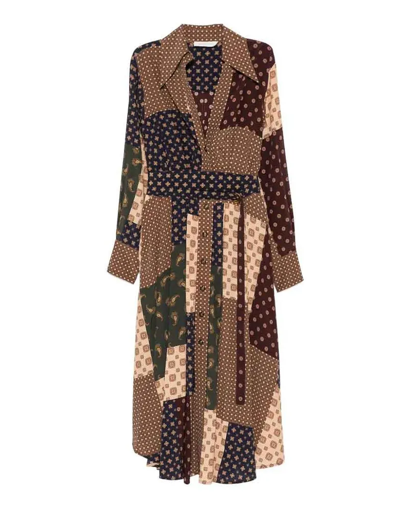 Zimmermann Knielanges Kleid - Bunt Bunt