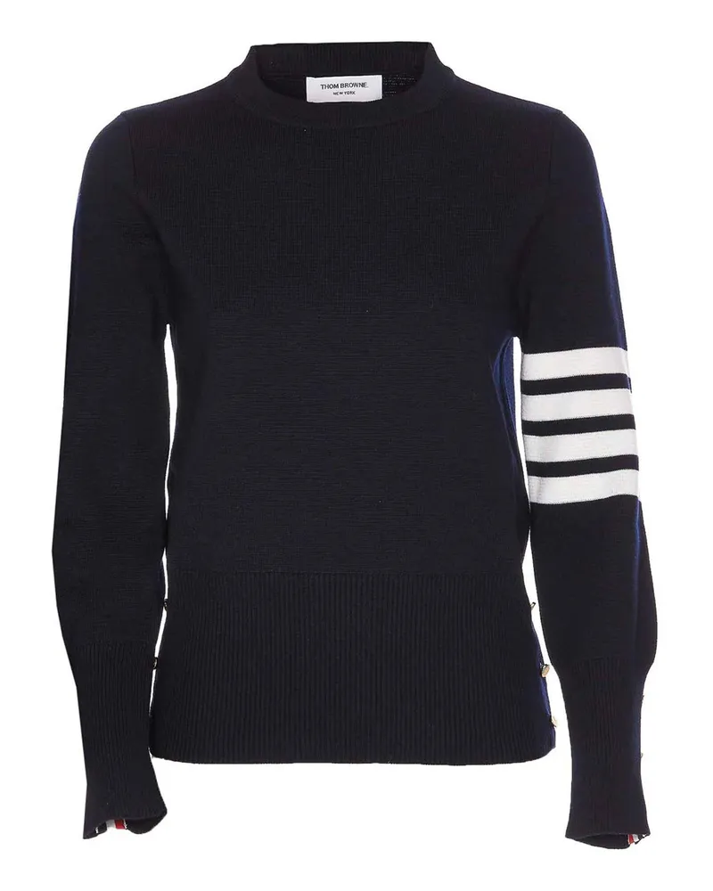 Thom Browne Rundhalspullover - Blau Blau