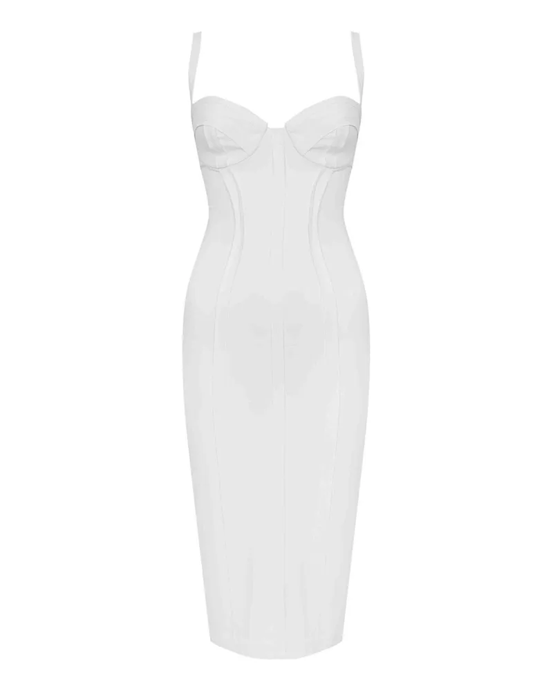 Elisabetta Franchi Knielanges Kleid - Weiß Weiß