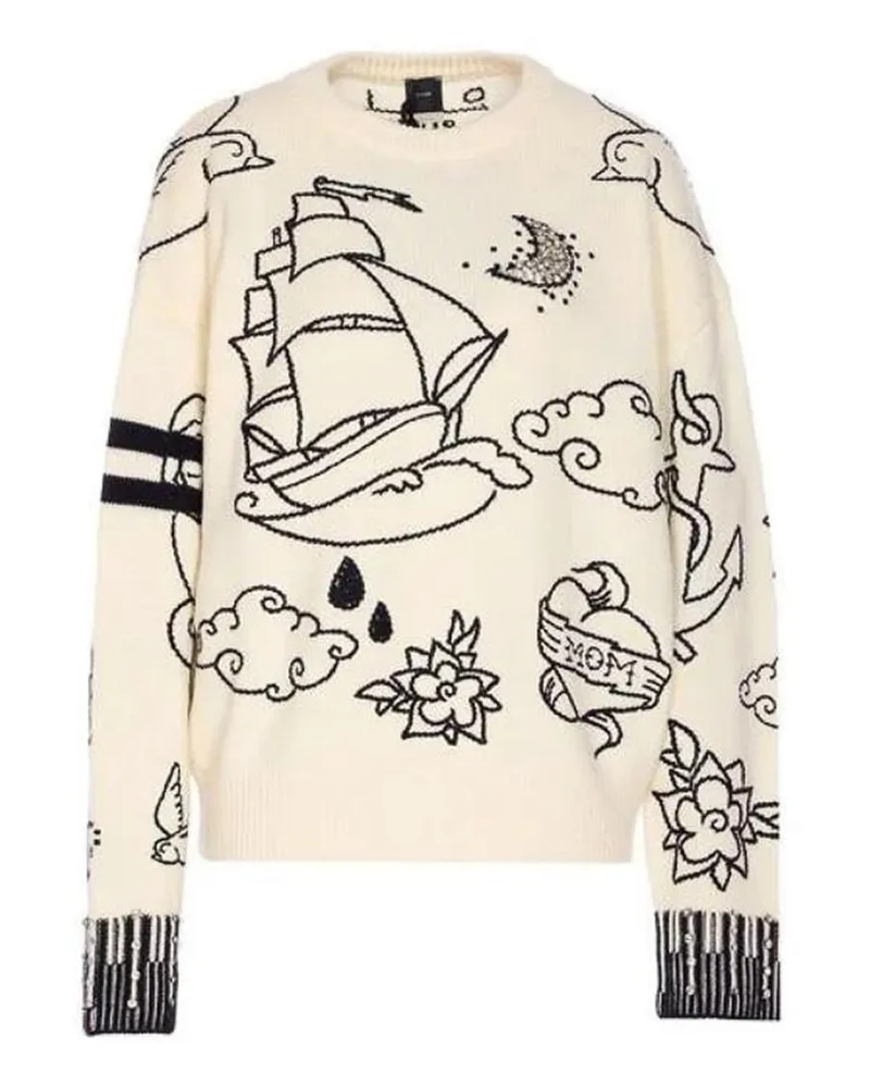 Pinko U-Boot-Pullover - Weiß Weiß