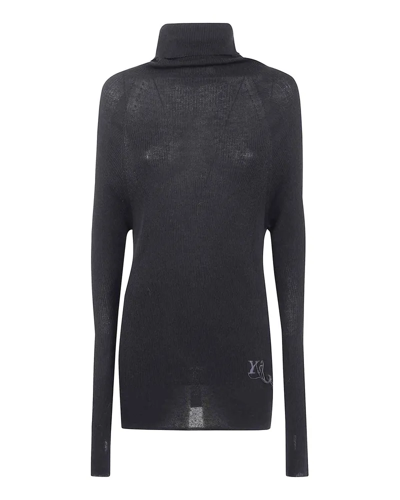 Yohji Yamamoto Rollkragenpullover - Schwarz Schwarz