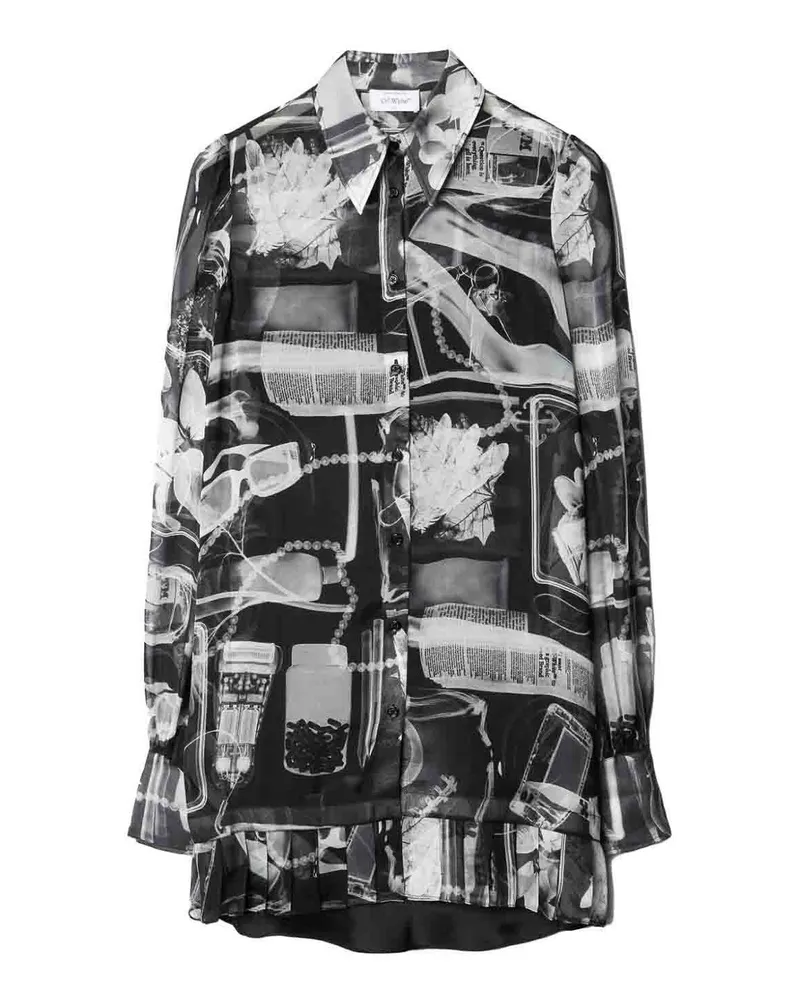 OFF-WHITE Knielanges Kleid - Weiß Schwarz