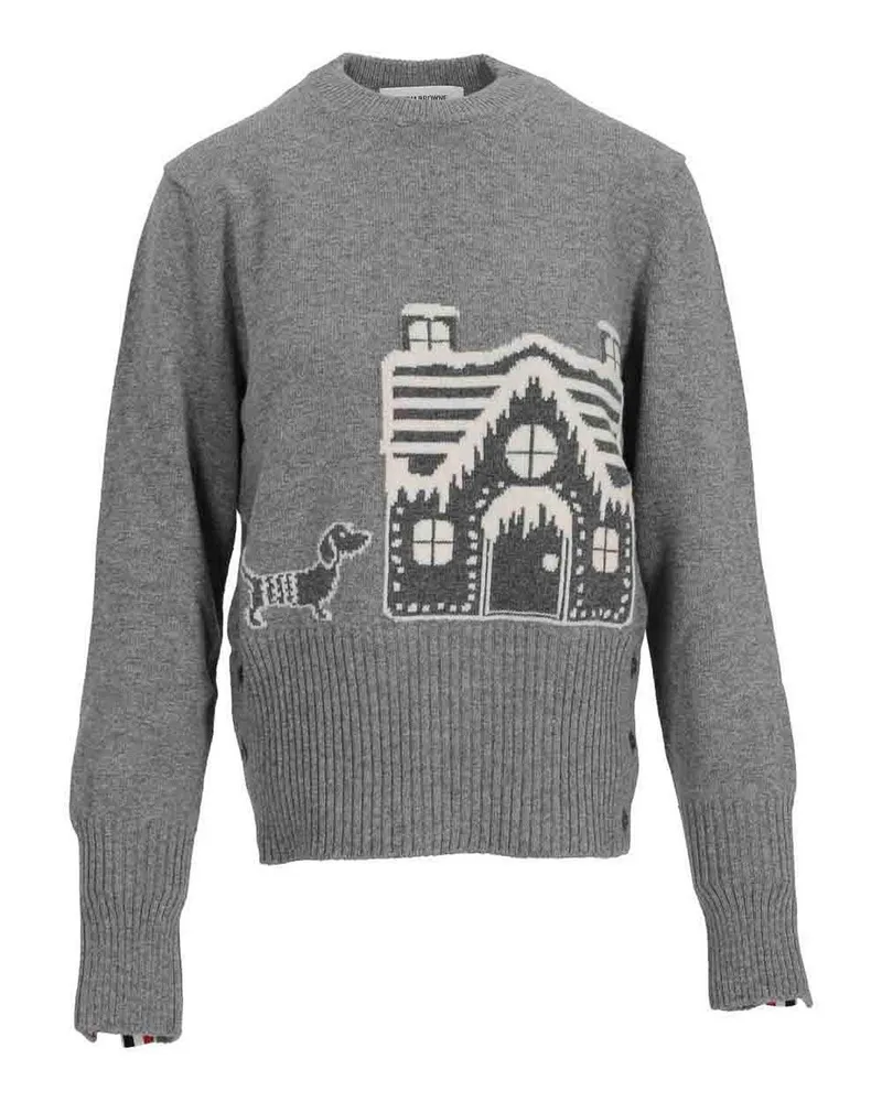 Thom Browne Rundhalspullover - Grau Grau