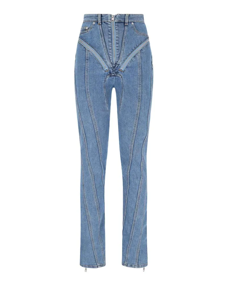 Thierry Mugler Straight Leg Jeans - Blau Blau
