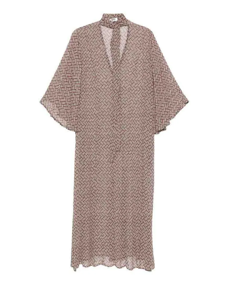 SIYU Knielanges Kleid - Braun Braun