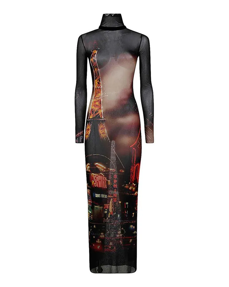 Jean Paul Gaultier Maxikleid - Schwarz Bunt