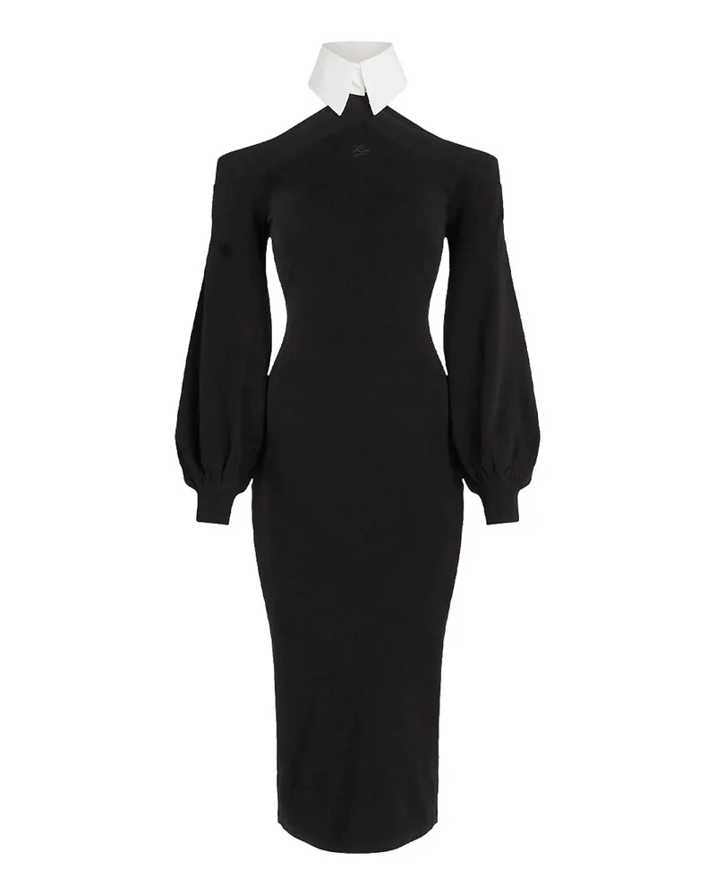 Karl Lagerfeld Knielanges Kleid - Schwarz Schwarz