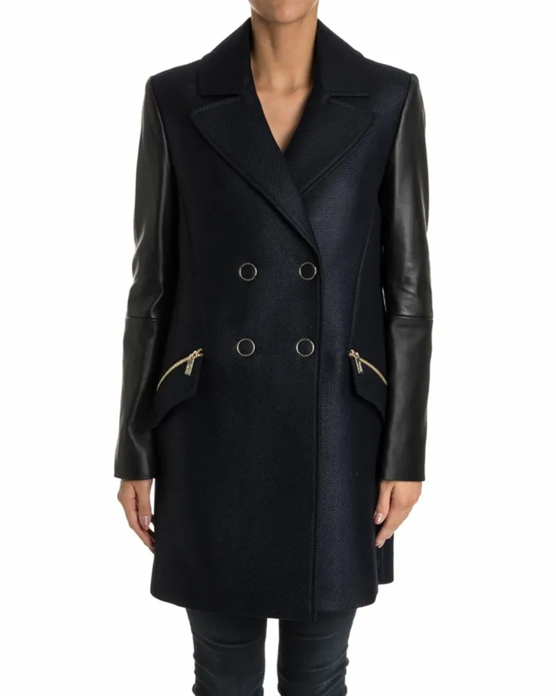 Karl Lagerfeld Knielanger Mantel - Blau Blau