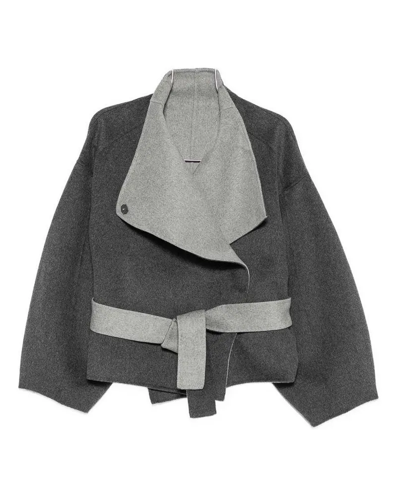 FRANKIE Shop Knielanger Mantel - Grau Grau