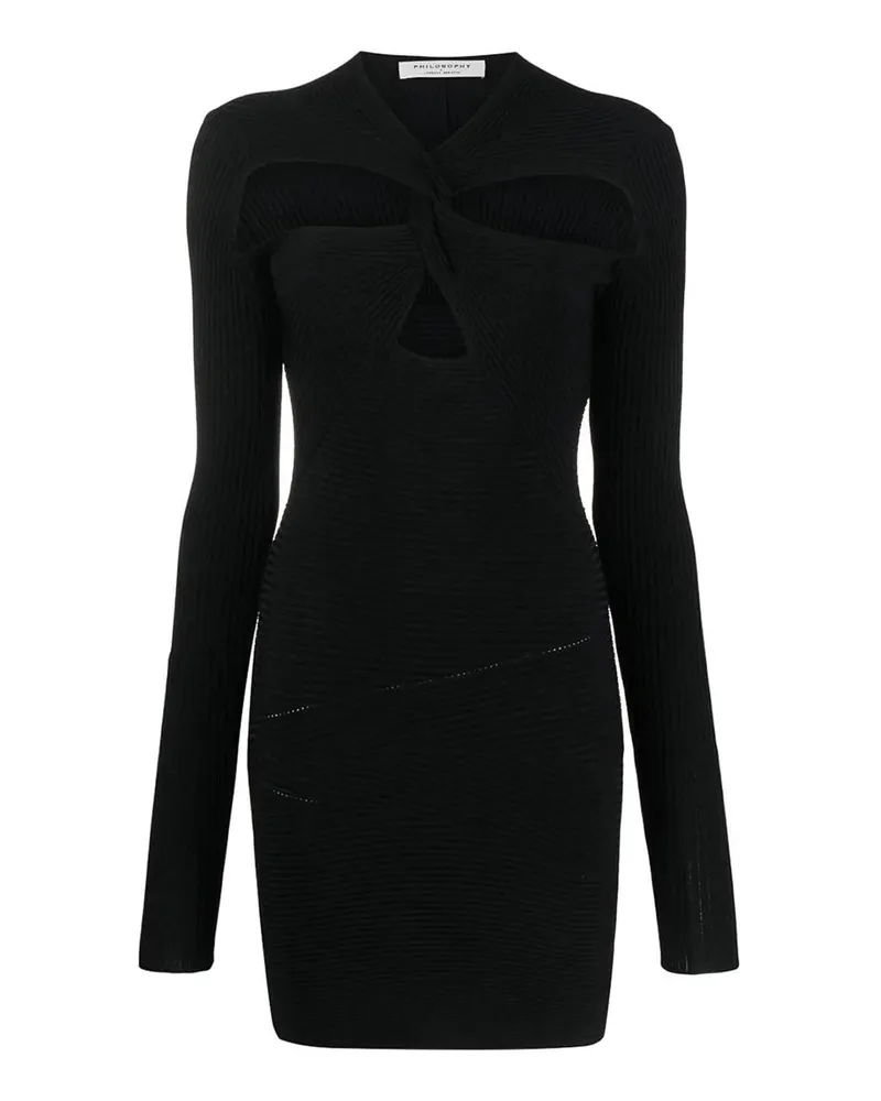 Philosophy Di Lorenzo Serafini Knielanges Kleid - Schwarz Schwarz