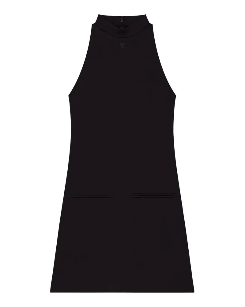 Courrèges Knielanges Kleid - Schwarz Schwarz