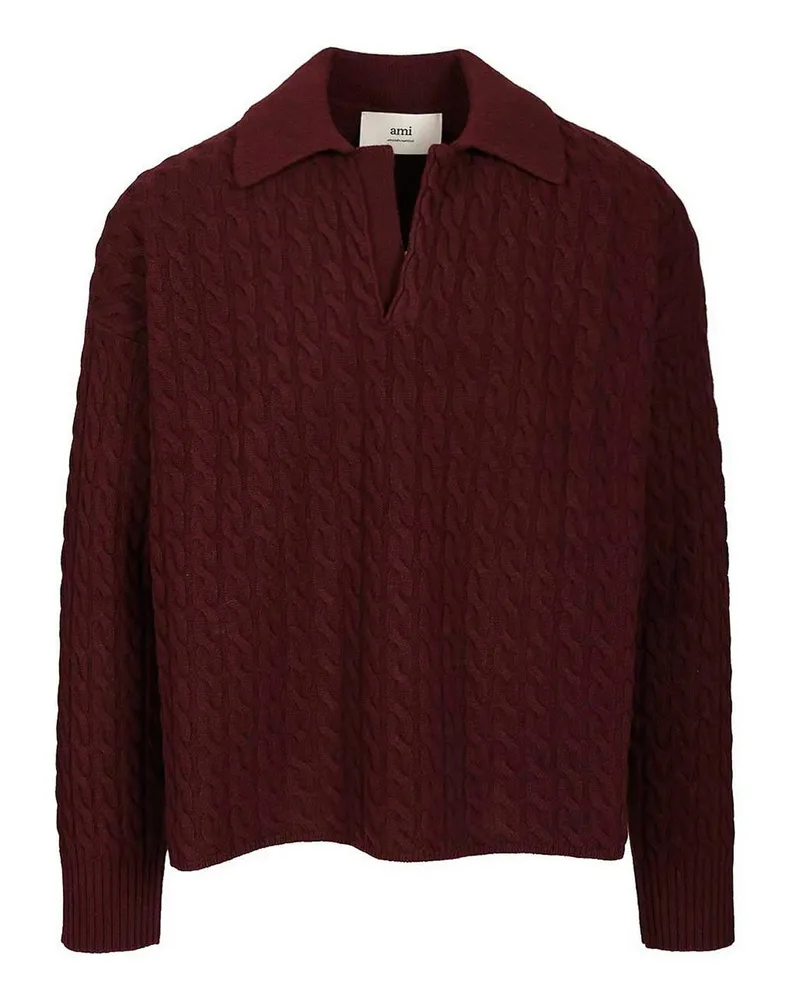 AMI Paris Poloshirt - Dunkelrot Dunkelrot