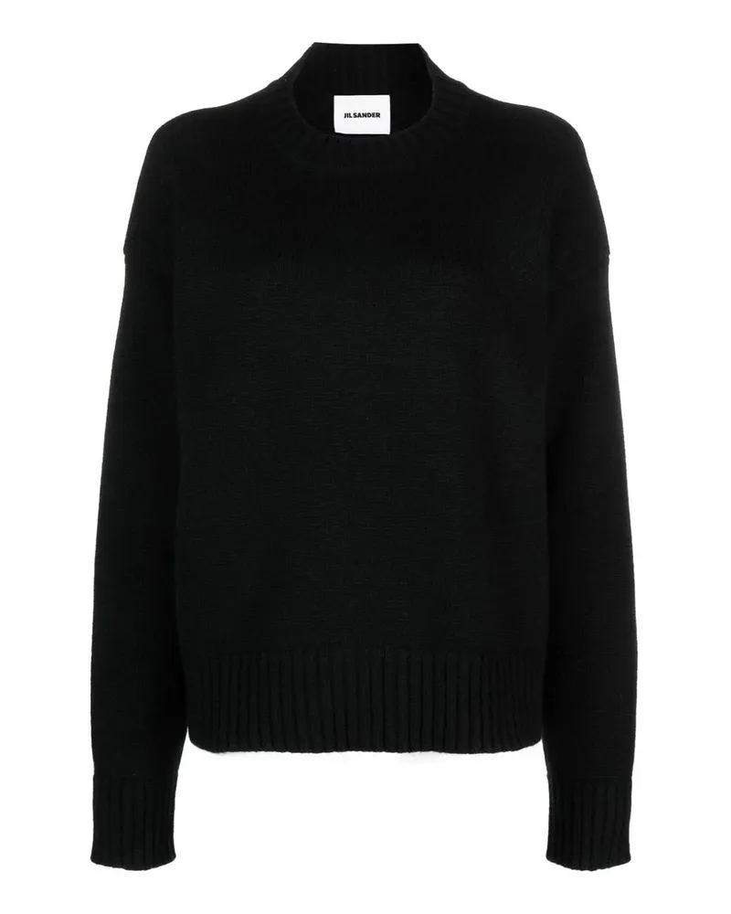 Jil Sander Rundhalspullover - Schwarz Schwarz