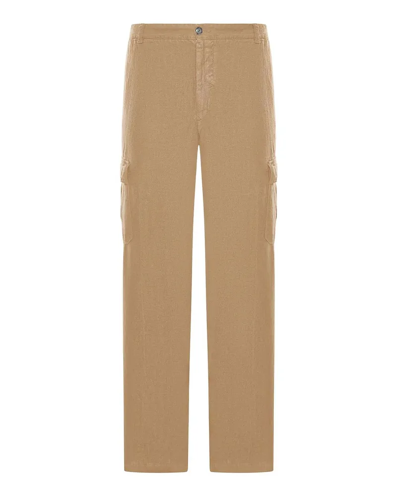 120% Lino Casual Hose - Nude Nude