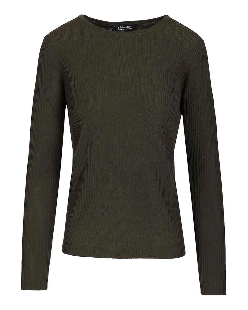 Max Mara Rundhalspullover - Grün Grün