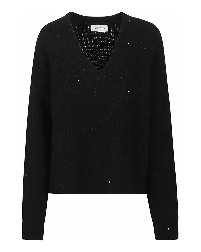 Laneus V-Pullover - Schwarz Schwarz