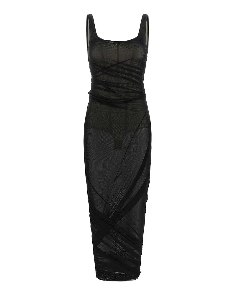 ATTICO Knielanges Kleid - Schwarz Schwarz