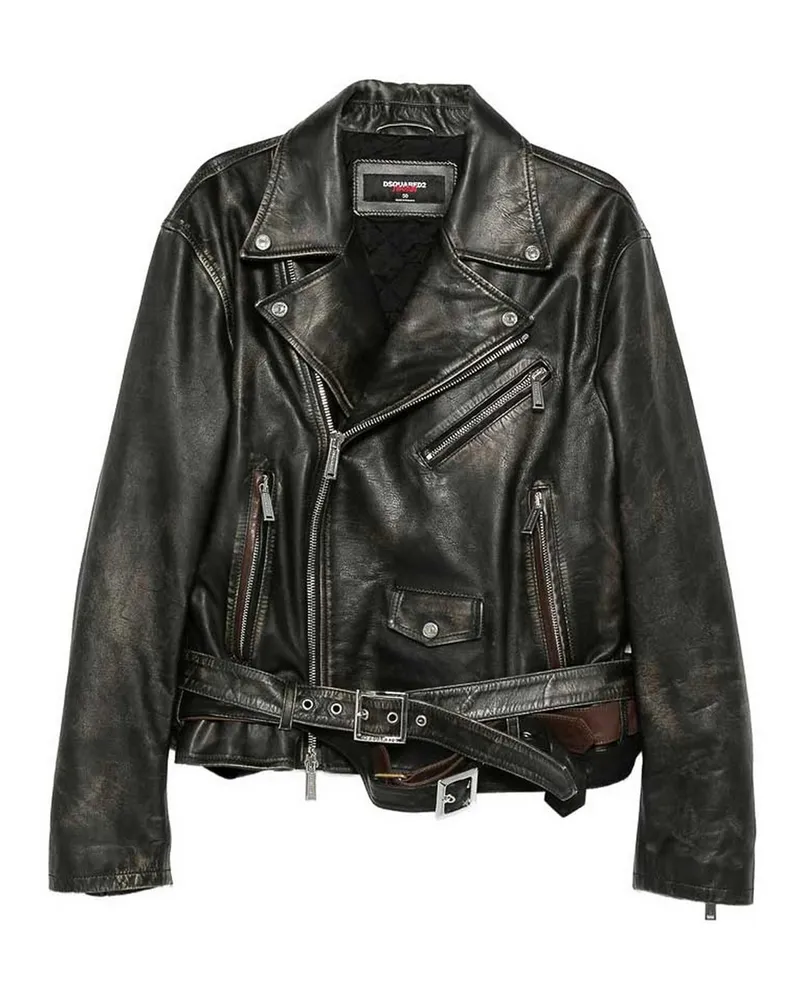 Dsquared2 Ledermantel - Schwarz Schwarz