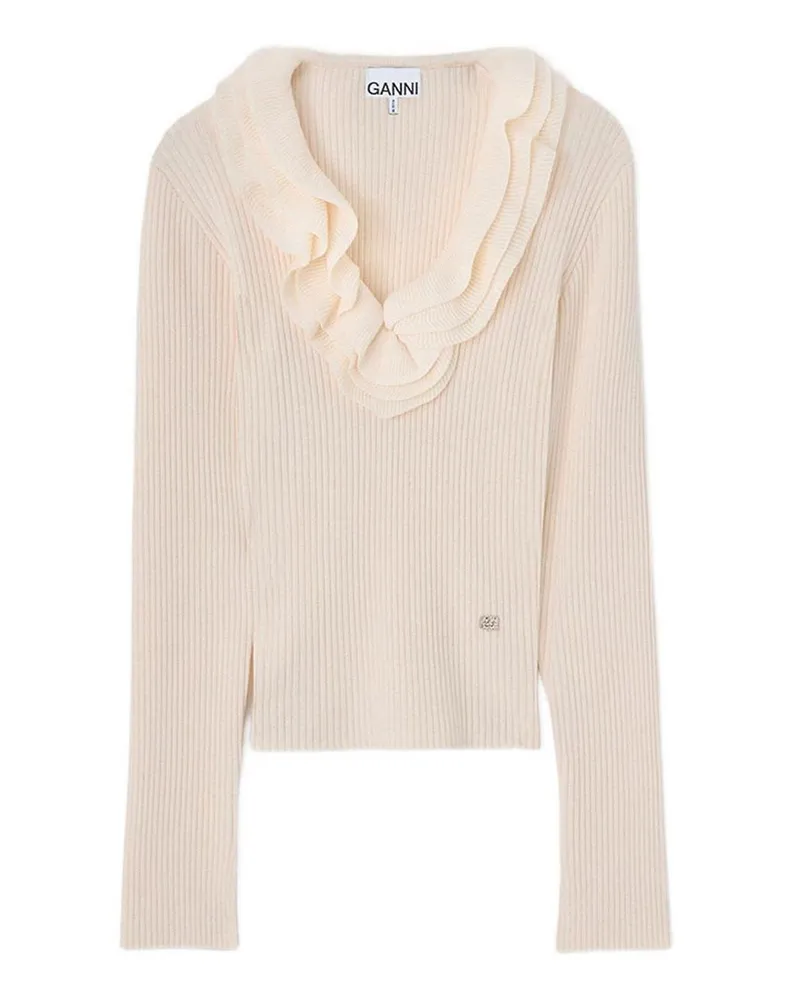 Ganni Rundhalspullover - Beige Beige